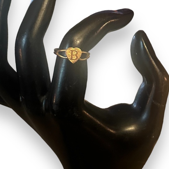 Vintage Letter B heart shaped adjustable ring - Picture 5 of 6